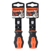 2x Supercraft CR-V Steel Precision Screwdriver Slotted/Flat Head 6x38mm Home DIY