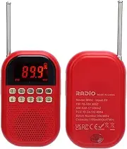 FM AM Bluetooth Portable Radio, Rechargeable Elderly Radio with Memory Function, LED Screen, Earphones, Small Bluetooth Speaker for Home, Outdoor, Office