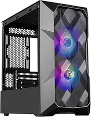 Cooler Master TD300 Mesh Micro-ATX Tower with Polygonal Mesh Front ana Removable Top Panel, ARGB/PWM Hub Tempered Glass, Dual Sickleflow PWM ARGB Lighting Fans