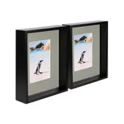 Nicola Spring 8" x 10" Black 3D Deep Box Photo Frames - 4" x 6" Mount - Pack of 5