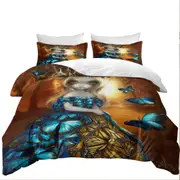 Beautiful Monarch and Blue Morpho Butterflies Queen Quilt Cover