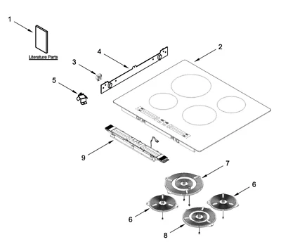 W11560534 Whirlpool HOTPLATE, see #6 on the Diagram