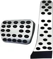 KACEPAR Anti-Slip Aluminum Brake Gas Pedal Pads, Auto No Drilling Accelerator Pedal Covers Foot Pedal Pads Kit, Compatible with Mercedes-Benz C E S GLC GLE GLS CLS Class W205 W213 X253 W167, Silver