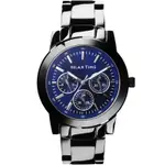 RELAX TIME 時尚達人日曆顯示手錶-藍XIP黑/38MM