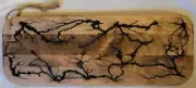 20"x8" Reversible Cutting Board- Black - Fractal Burned/Food Safe #8