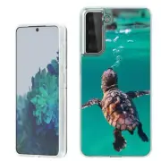 (Baby Sea turtle)Rugged TPU phone case cover(Clear)for Samsung Galaxy S21+ Plus