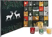 Original Advent Calendar with 25 Scented Candles in Glass with Saying - Advent Calendar Candles - Multicoloured Christmas Version