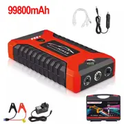 99800mAh 12V Car Jump Starter Pack Booster Charger Battery Power Bank Portable