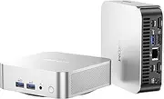 GEEKOM A6 Mini PC, AMD Ryzen 7 6800H(8C/16T, up to 4.7GHz), 16GB DDR5 512 M.2 2280 NVMe Gen4*4 SSD, Radeon 680M, Aluminium Design Windows 11 Pro Mini Computer Support USB4/8K UHD/Wi-Fi 6E/Bluetooth5.2