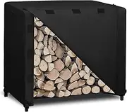 Easy-Going 4 Feet Outdoor Log Rack Cover Waterproof Weatherproof Firewood Cover with Openable Front Flap, (Cover Only, Rack Not Included)