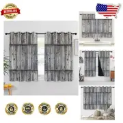 Durable Blackout Polyester Curtains for Rustic Elegance - 2 Panels Set