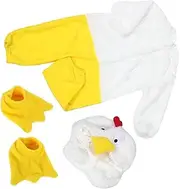 [Baluue] Baby Chicken Jumpsuit Set Plush Soft Long Sleeve Photo Prop Newborn Girl Photo Winter Hat Comfortable Outfit