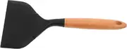 CHICAMPERA Non-Stick Silicone Turner Spatula with Wooden Handle Wide Edge Cooking Tool for Flipping Pancakes Fish and to Clean Gentle Nonstick Cookware