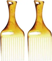 MERRYHAPY 2pcs Plastic Afro Comb Wide Tooth Hair Braiding Comb Styling Tool Hair Brush for Curly Thick Afro Men Women