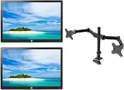 2 Units HP E242 24-inch 16:9 1920x1200 Monitors + iDeer Life LS2 Arm (Renewed)