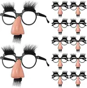 OATIPHO 12 Pcs Funny Glasses Nose Big Funny Es Halloween Es Mustache Glasses Glasses for Masquerade Carnival