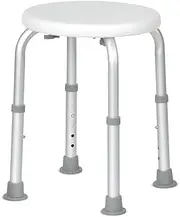 Portable Shower Chair, Non-Slip Bathing Stool, Footstool and Bath Chair, Shower Seat with Adjustable Height, Stool for Elderly People Children Pregnant Women (White)