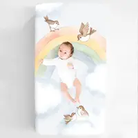 在飛比找momo購物網優惠-【美國RookieHumans】嬰兒床純棉絲柔床包(彩虹小鳥
