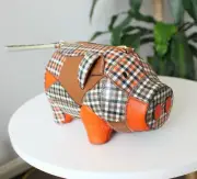 NWT Tory Burch Peggy The Pig Leather Mini Bag, Green Glenn Plaid, MSRP $398