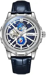 [DAXIAOYU] Automatic Watches for Men Mechanics Self Winding Vintage Leather Moon Phase Luminous Waterproof Wrist Watches