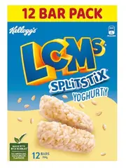 Kellogg's LCMs Split Stix Yoghurty Rice Bubbles Snack Bars 12 pack 264g