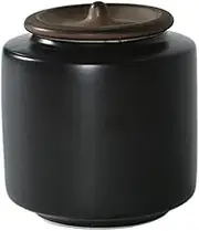 Tea caddy tin Containers Kitchen Food Storage Jar, Coffee Canister with Lid, Cookie Candy Jar Loose Tea Storage for Kitchen and Home,700ML Tea Canister (Black)(Color:Black)