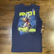 Vintage AND1 Basketball Sleeveless T Shirt Y2K Graphic Print Street Legend - Lrg
