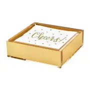 Design Elegant Lucite Napkin Tray, Acrylic Napkin Holder, Gold, Cocktail 6 x ...