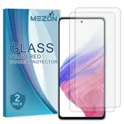 [2 Pack] Samsung Galaxy A53 5G Tempered Glass Crystal Clear Premium 9H HD Screen Protector by MEZON – Case Friendly, Shock Absorption (A53 5G, 9H) – FREE EXPRESS