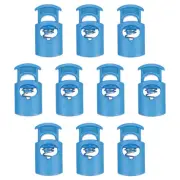 10pcs Plastic Cord Lock, Single Hole Spring Toggle Stopper Cord Fastener, Blue