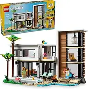LEGO® Creator 3in1 Modern House 31153 to 3-Storey City Building to Forest Cabin, Model Playset for Kids, Toy for Boys and Girls Aged 9 and Over
