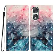 Pu Leather 3d Pattern Phone Case For Honor 90, Shockproof Flip Wallet Style