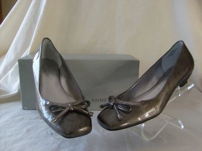 ANNE KLEIN 2 FLAT (SMALL HEEL) BLACK OR GREY NEW IN BOX (SEE PICTURES BELOW)
