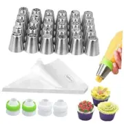 Russian Piping Tips Set, 134 Pcs Cake Decorating Baking Supplies Kit with 30