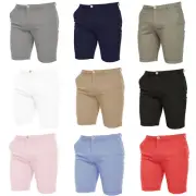 Stretch Slim Fit Chino Shorts by CROSSHATCH Mens Half Pants Casual Work Summer