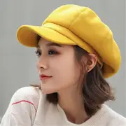 Fashion Warm Hats Baker Boy Hats Autmn Winter Beret Hat Painter Cap Fedora Wool Caps Newsboy Cap yellow