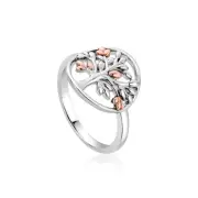Welsh Clogau Sterling Silver & 9ct Rose Gold Tree Of Life Ring UK - P US - 7 1/2