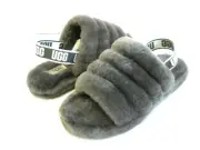 UGG FLUFF YEAH SLIDE WOMEN /KID SANDAL GREY US KID 6 / WOMEN 8