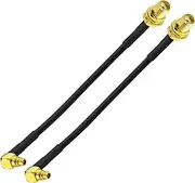 Superbat WiFi Antenna Extension Cable 4inch MMCX Male Right Angle to SMA Female RG174 Coax Cable 2Pcs for Wi-Fi WLAN Wireless Ethernet RFID UWB WiMAX iBurst Zigbee Bluetooth Wireless MIMO etc