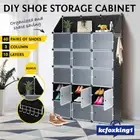Stackable DIY Cube Shoe Storage Cabinet 60 Pairs Portable Organiser Stand Black