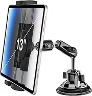 Heavy Duty Car Tablet Mount Holder - Metal Arm Dashboard/Windshield Suction Cup Mount for 4-13" Tablets, Including iPad Pro, Galaxy Tab, Z Fold, Fire HD, iPhone