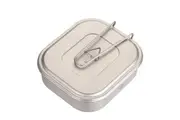 1100ml Ultralight Titanium Lunch Box with Foldable Handle for Outdoor Camping Hiking Backpacking Picnic