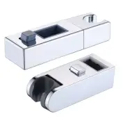 Universal Chrome Shower Rail Head Holder Adjustable Bracket for Square Tube