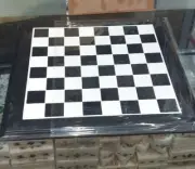 "Black Marble Chess Table Top – Luxury Marble Chess Set with Pieces, Perfect Top