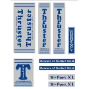 Thruster - BI POWER XL BLUE T on chrome decal set- old school bmx