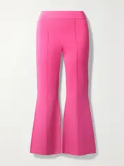 [Adam Lippes] Adam Lippes - Pintucked Recycled Stretch-knit Flared Pants - Pink - x small x small Pink