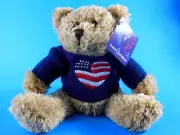 Happy Birthday Teddy Bear Plush March of Dimes Plushland 8" with Sweater W Tag