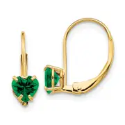 14k Yellow Gold 5mm Heart Mount St. Helens Leverback Earrings