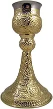 Polished Nickel Plate and Brass 9 oz Orthodox Chalice with Paten Set