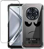 LYZXMY Case for Doogee Fire 6 Power (6.56 inches) Transparent Mobile Phone Case + Tempered Glass Screen Protector Case Soft Silicone TPU Protective Cover DUO5